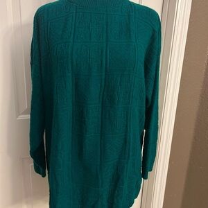 VINTAGE Teal Knit Sweater SIZE 1X